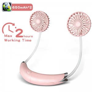 FB01 Portable Bladeless Hanging Fans Summer Cooling Neck Fan USB Rechargeable Leafless Mini Neck Fan