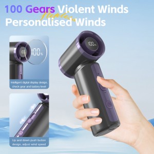 FS26 New Arrival High Speed Handheld Fan 100 Gears USB Fan Rechargeable Portable Mini Turbo Jet Fan