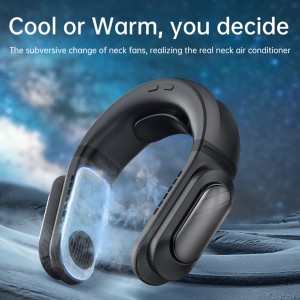 LB11 Super Fast Charge 6000mah Wearable Hanging Neck Air Conditioner Fan With Cooling Wind Hot Wind Portable Neck Fan