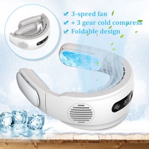 Ventilador de refrigeración portátil con batería mini USB LB08, ventilador de cuello colgante perezoso para deportes al aire libre