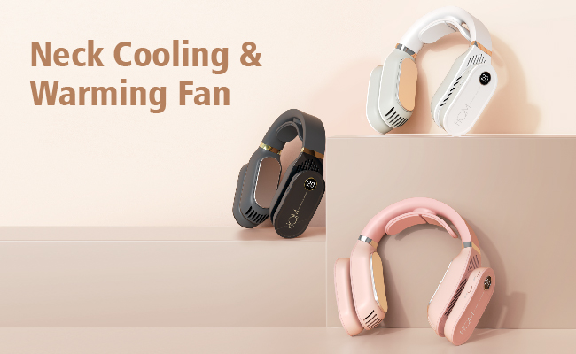 Neck cooling and warming fan