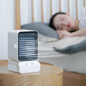 FC05 Mini escritorio portátil con pulverizador de agua, aire acondicionado, ventilador de refrigeración con humidificador