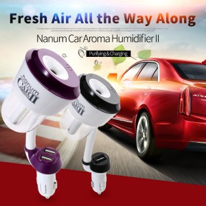 CZ002 Mini diffuseur d'huile essentielle d'aromathérapie pour voiture humidificateur d'air à ultrasons avec port de chargement USB